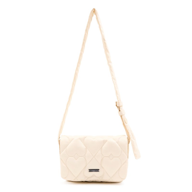 LONGLAI LOVE IS CROSSBODY BAG - IVORY - 手袋/手提包 - 尼龍 白色