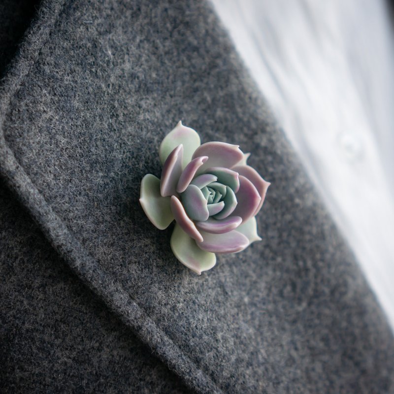 Brooch Echeveria Lola - Brooches - Other Materials 