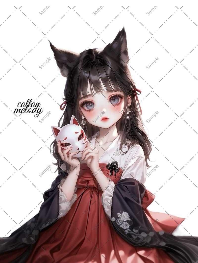 original sticker no.1495 人物ステッカー オリジナルステッカー 人物ステッカー 女の子ステッカー オリジナル人物ステッカー - 貼紙 - 紙 