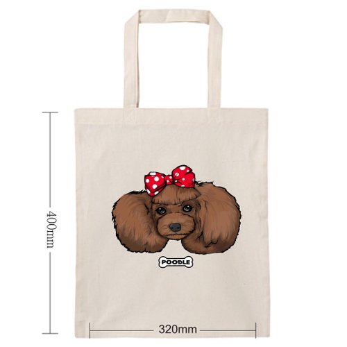 CHIC SHOP 插畫設計館 紅貴賓 狗 插畫 原創設計 環保袋 帆布袋 購物袋 手提袋 包包