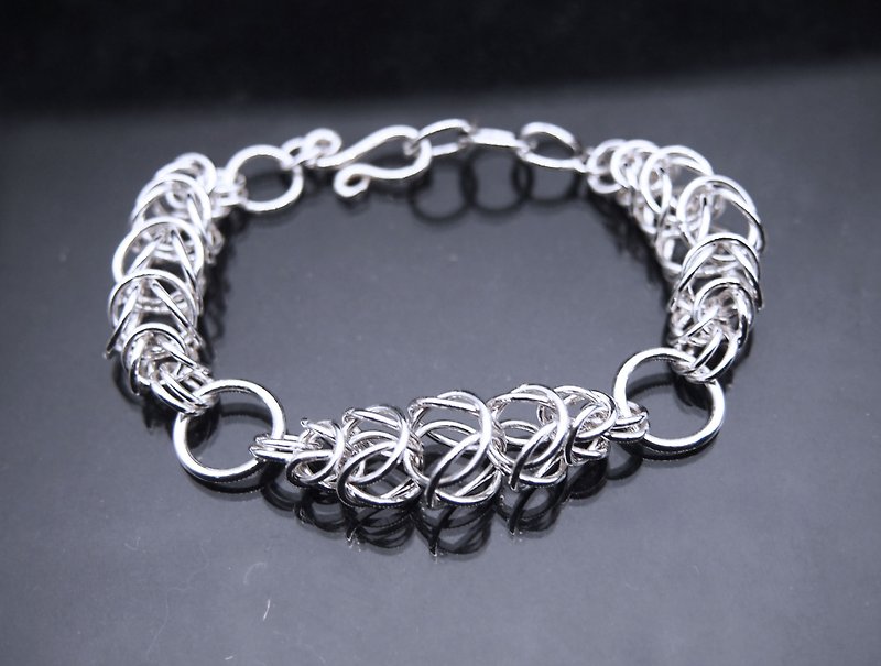 Sterling silver circle hand made bracelet - Bracelets - Sterling Silver Silver