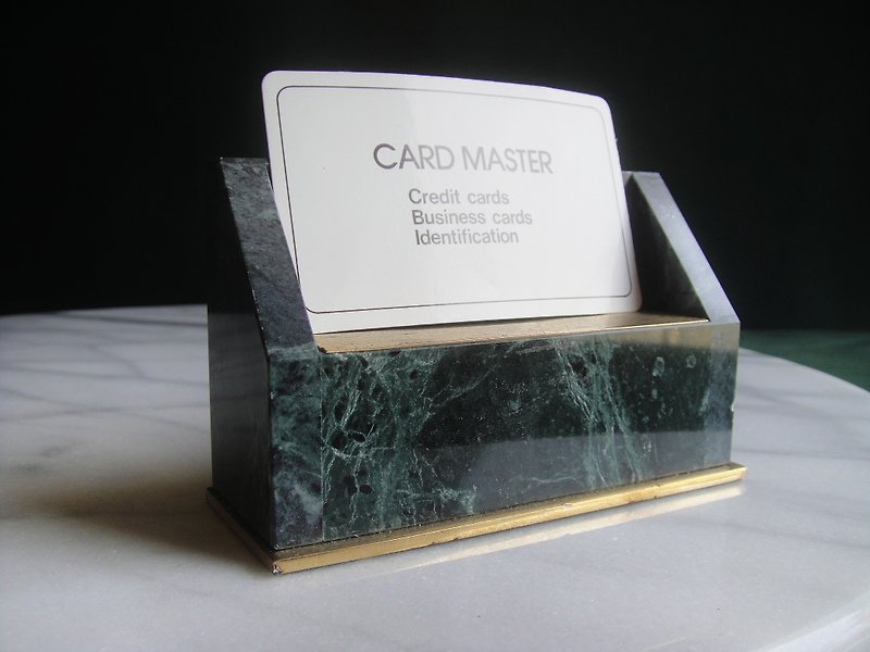 [OLD-TIME] Early second-hand stock thick marble business card holder - Other - Other Materials Multicolor
