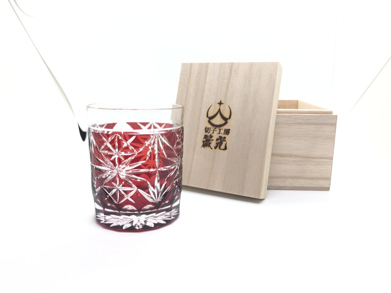 菊と麻ロックグラス - 玻璃杯 - 玻璃 紅色