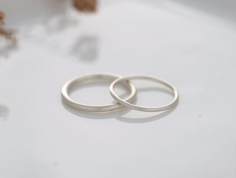 ni.kou sterling silver thread ring couple ring wedding ring pair ring - Couples' Rings - Other Metals 
