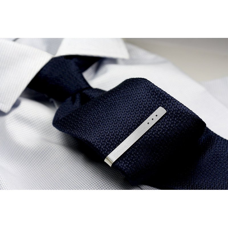 Wedding Tie Clip engraved, 925 silver Tie Clip for groom, Custom tie clip - เนคไท/ที่หนีบเนคไท - เงินแท้ สีเงิน