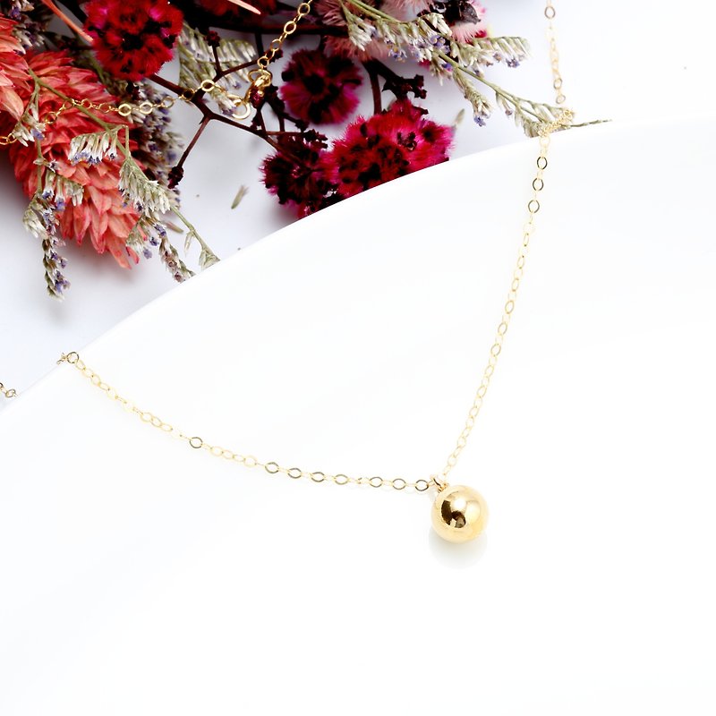 14KGF ball Gold-filled necklace Valentine's Day gift - Collar Necklaces - Precious Metals Gold