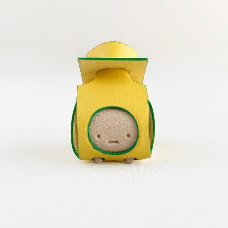身を守る革のミニオブジェ【sisyu / ししゅ】(イエロー×ベージュ×グリーン) - 擺飾/家飾品 - 真皮 黃色