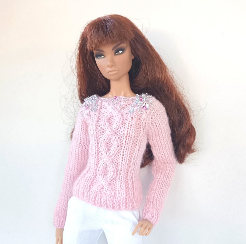 Sweater handmade clothes for doll FR Poppy Parker Barbie doll 12 in. 30cm