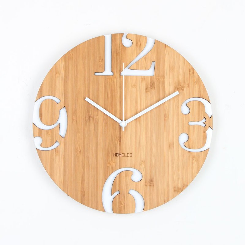 LOO Big Numbers Wall Clock White - Clocks - Bamboo White