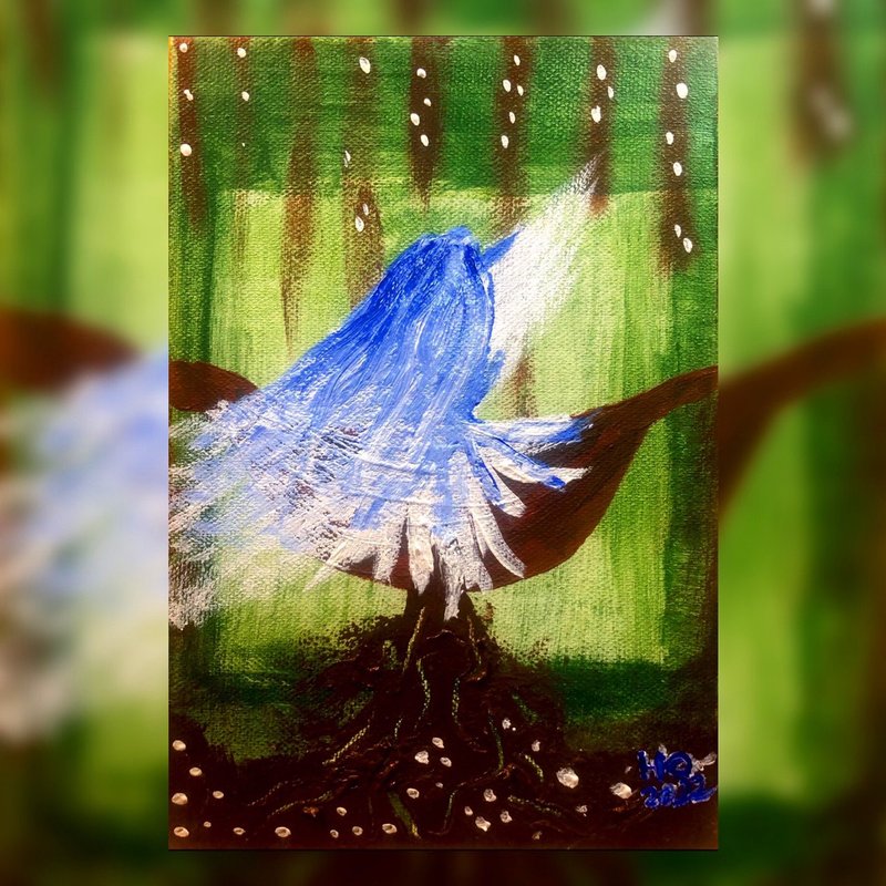 Acrylic Painting - The Prayer - Posters - Cotton & Hemp Green