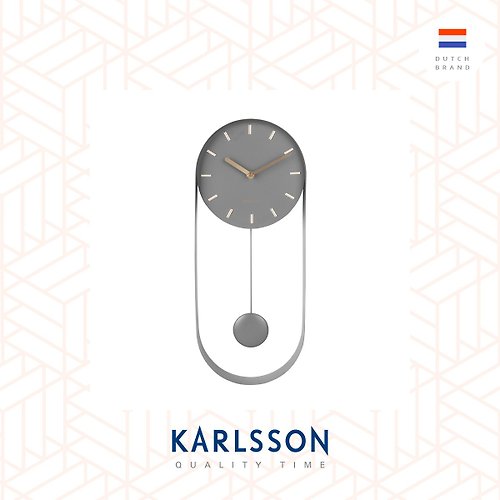 Ur Lifestyle 荷蘭Karlsson 50cm Wall clock Pendulum Charm steel grey搖擺鐘