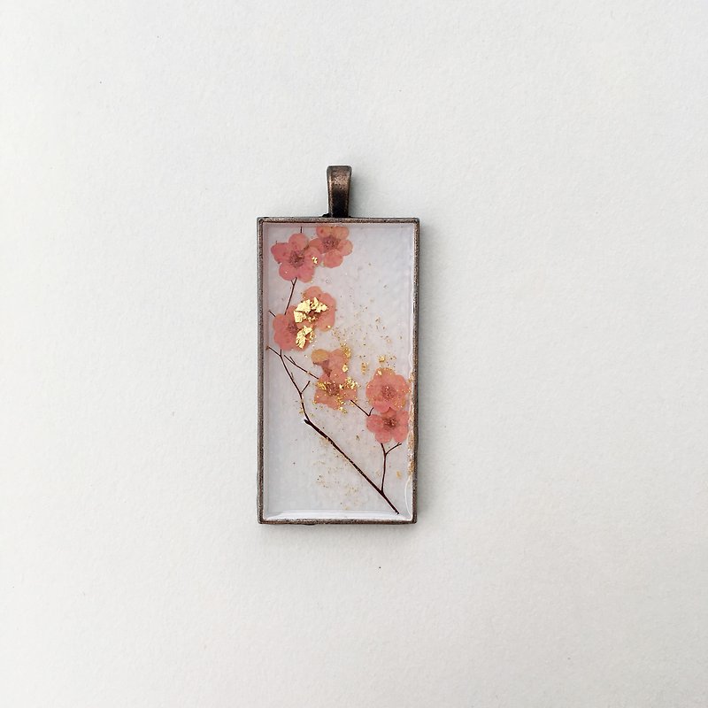 Winter on the 4th Lengxiang _ _ white plum impression 028 _ _ flowers _ the only original with 3mm unbleached kraft chain - สร้อยคอ - โลหะ 