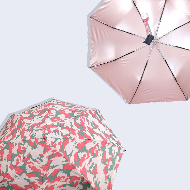 【台灣文創 Rain's talk】降溫迷彩抗UV三折手開傘 - 雨傘/雨衣 - 防水材質 