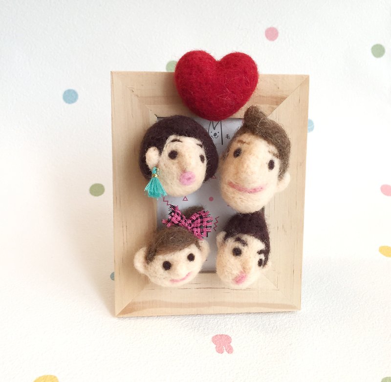 Frame My Love wool felt custom portrait magnet - Stuffed Dolls & Figurines - Wool Multicolor