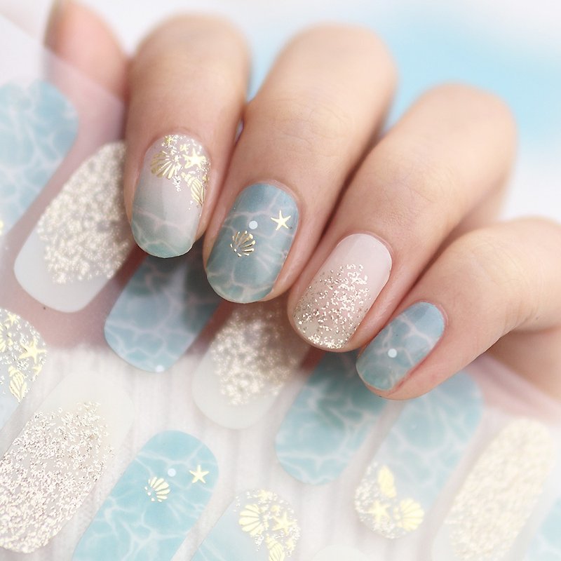 【Lunacaca Gel Nail Sticker】C00977 Simple and easy to use that summer | Does not hurt real nails - ยาทาเล็บ - พลาสติก 