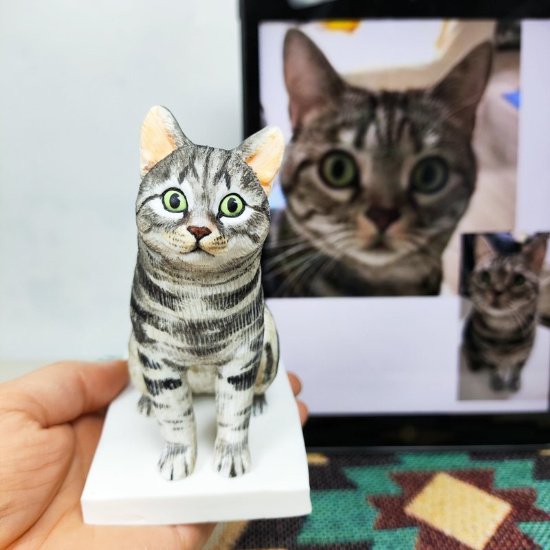 【客製化3D寵物紀念公仔】訂製手作似顏繪肖像狗狗貓咪毛小孩娃娃 - 公仔/玩偶 - 黏土 多色