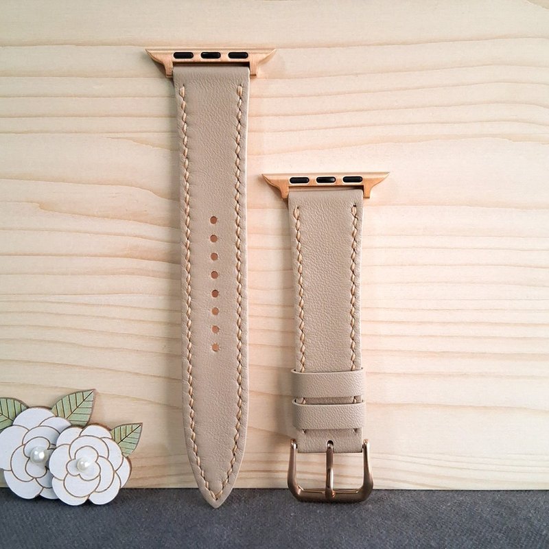 Apple Watch レザーバンド / ハンドメイド / 上品なミストグレー - 時計ベルト・時計バンド - 革 