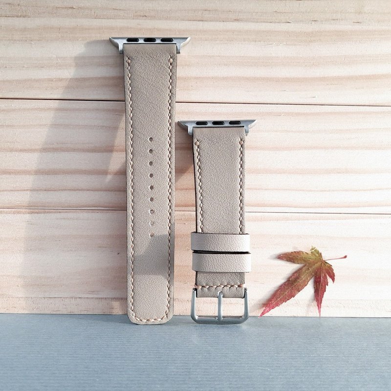Apple Watch錶帶 / 卡其灰 / 手工錶帶 / 義大利頂級皮革 - 錶帶 - 真皮 