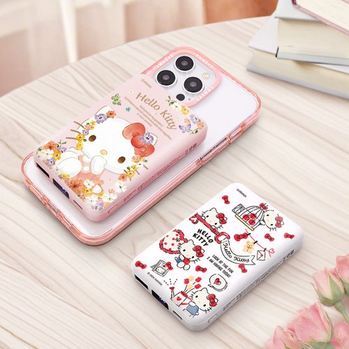 永橙.GARMMA-三麗鷗/吉伊卡哇/貓福珊迪/蠟筆小新正式授權商 GARMMA Hello Kitty 磁吸無線行動電源 38.5Wh