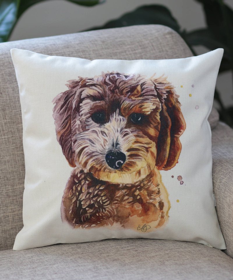 Jubilee Animal Design Cushion Cover Cockapoo 45 × 45cm - Pillows & Cushions - Cotton & Hemp Multicolor