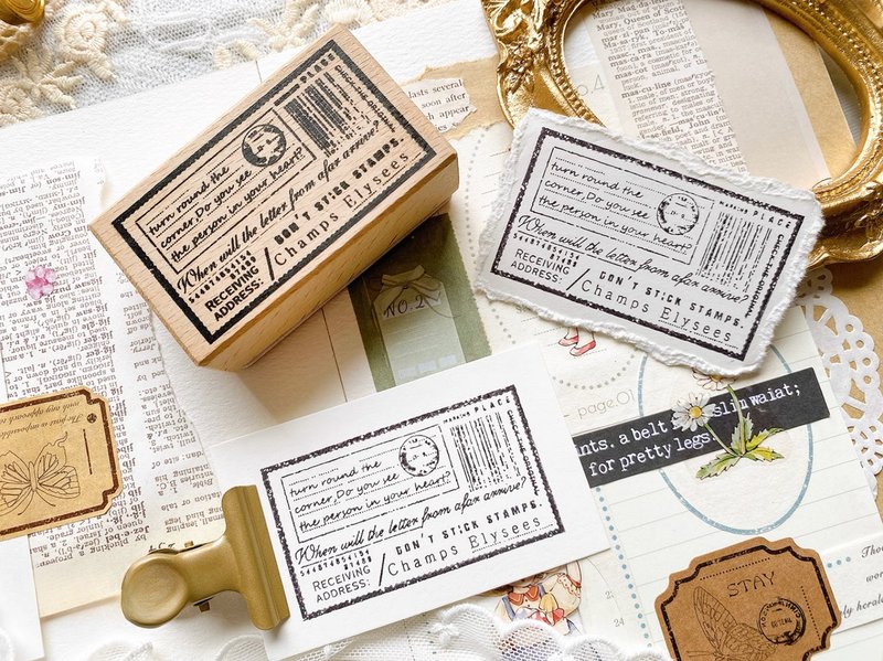 You can take the No. 4 retro postmark wooden handbook stamp - Stamps & Stamp Pads - Other Materials Khaki