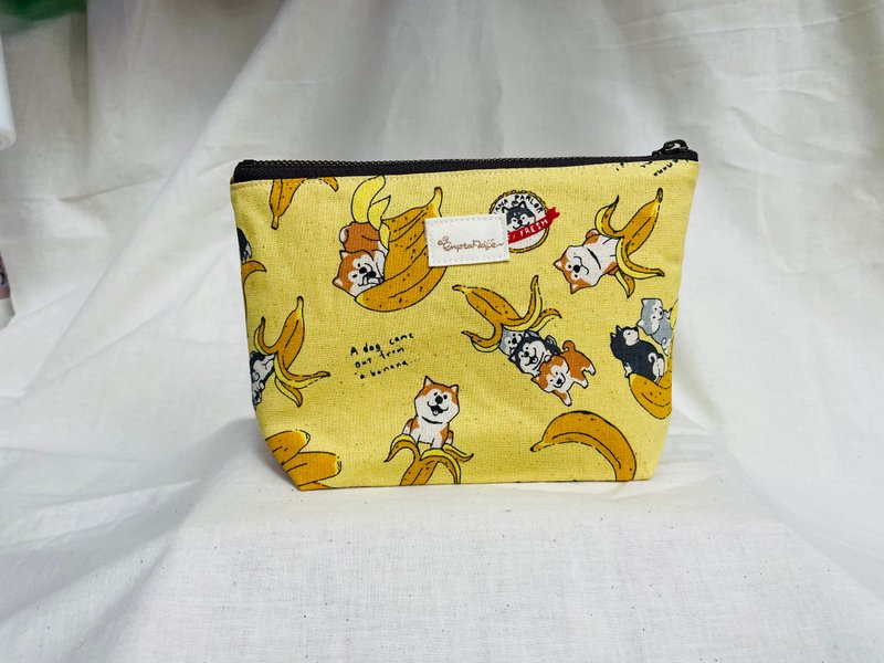 Jiaochai fire zipper small bag 18cm zipper - Toiletry Bags & Pouches - Cotton & Hemp Yellow