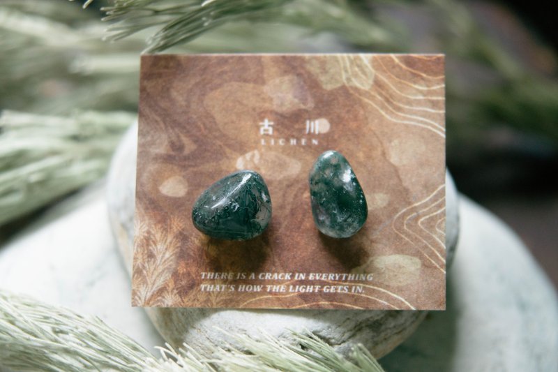 CRACK | 礦物系耳環 |  EARRINGS - 耳環/耳夾/耳骨夾 - 玉石 綠色