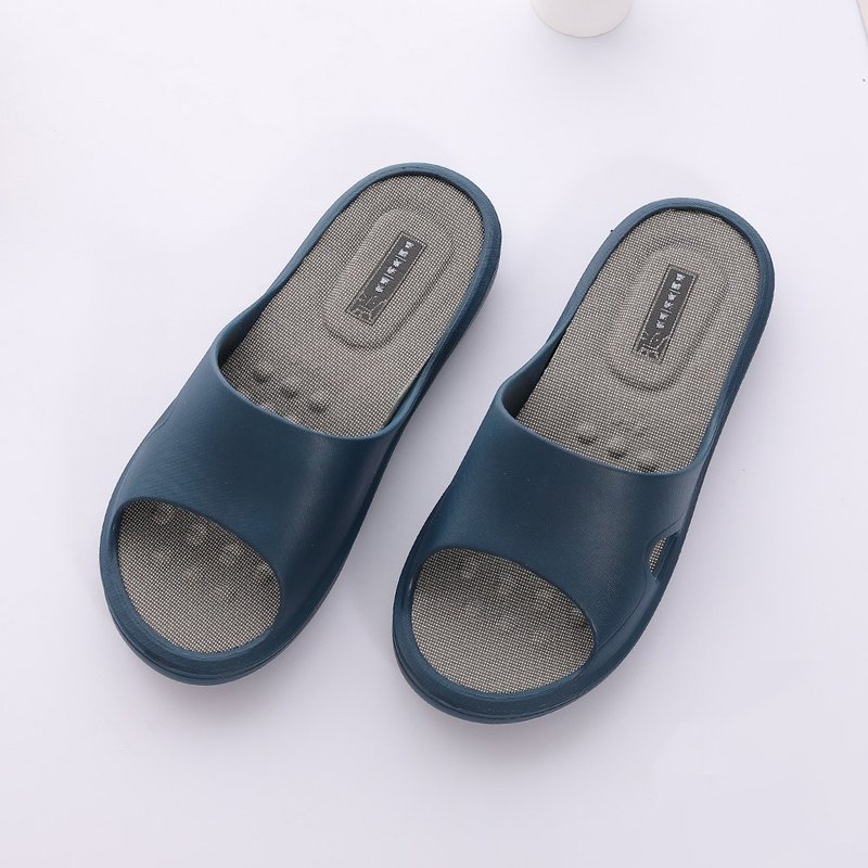 [Veronica] Rebound and Pressure Relief E Plus E Latex Evolution Slippers - Dark Blue - รองเท้าแตะ - น้ำยาง 