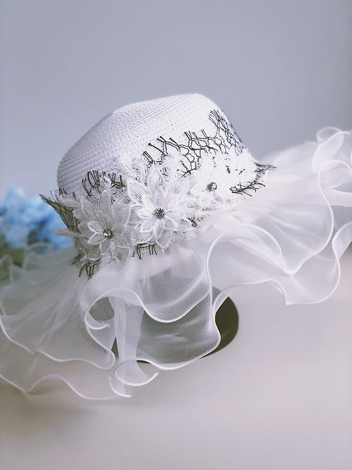 木子夫人 原創唯美風白色帽子