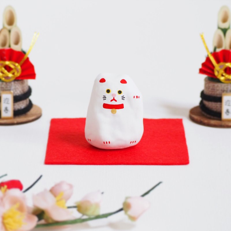 張り子の招き猫　左手 - 擺飾/家飾品 - 紙 白色