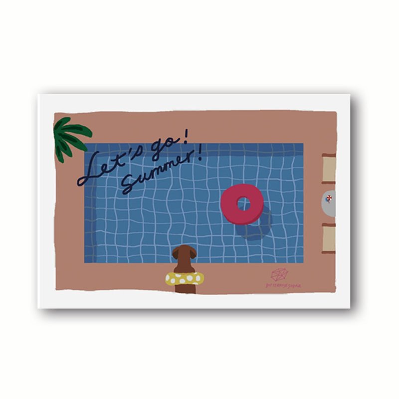 明信片 // 夏日派對 // - 卡片/明信片 - 紙 藍色