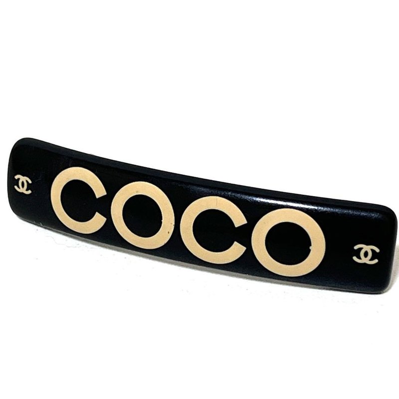本物 CHANEL シャネル バレッタ ヘアアクセサリー ココマーク ブラック 01P 中古 - 髮圈/髮夾 - 塑膠 黑色