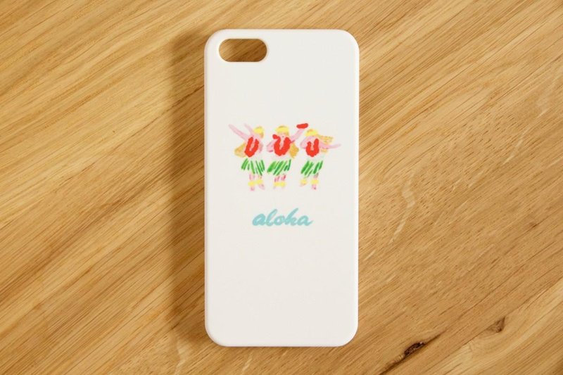 【iPhone/Android対応】aloha hula girls colorスマートフォンケース - 手機殼/手機套 - 塑膠 白色