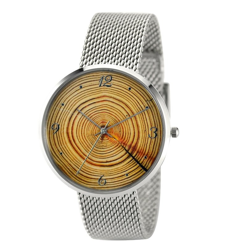 年輪手錶 大裝 配織網鋼帶 中性設計 全球免運 - 女錶 - 其他金屬 