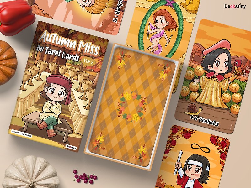 78pcs Autumn Miss Tarot Version 2  (1 of 4seasons set) - Cards & Postcards - Paper Orange