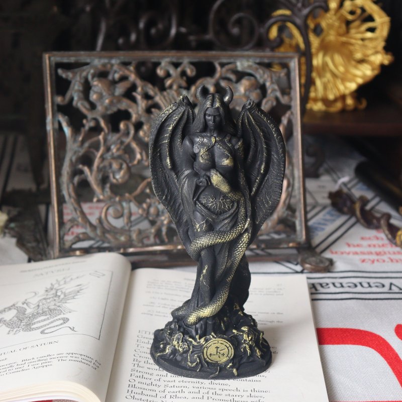 Lilith Statue丨Goddess of Darkness丨Patron Saint of Witches - ของวางตกแต่ง - เรซิน สีดำ