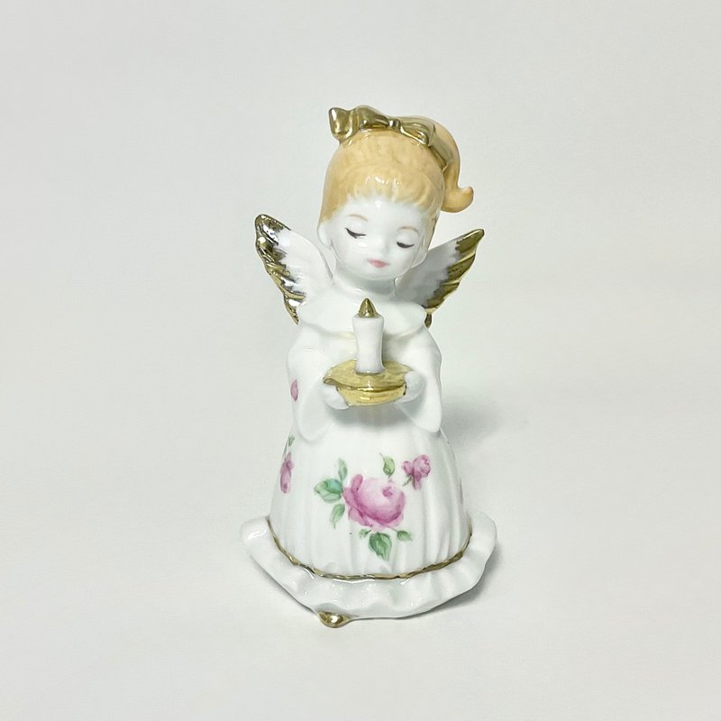 バラのドレスの天使のオーナメント(キャンドル) - 公仔/玩偶 - 瓷 白色