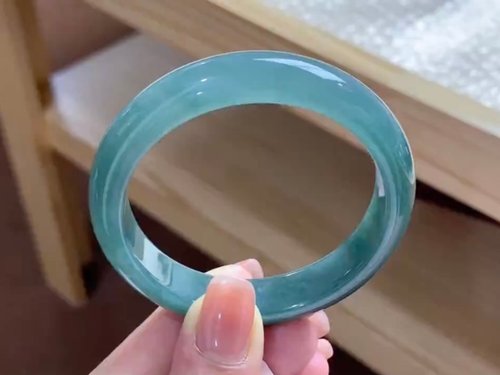 Good Morning Studio 冰種翡翠天然翡翠玉鐲A玉手鐲 玉鈪 • 冰種湖藍綠翡翠福鐲