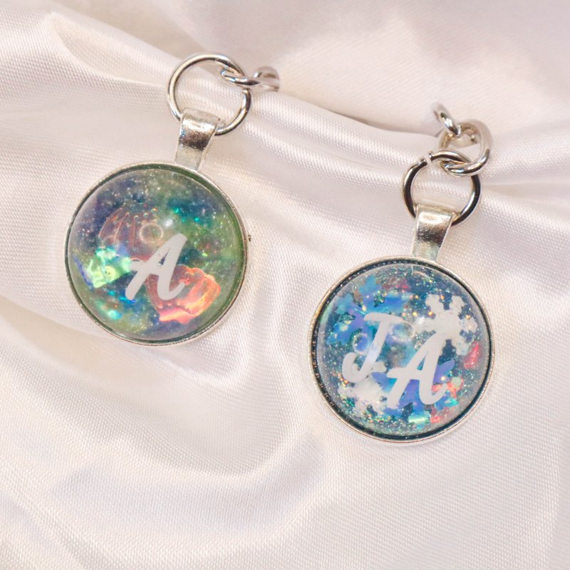 [English word] ocean. snowflake. Fireworks l Customized round key ring l Featured original - Keychains - Resin 