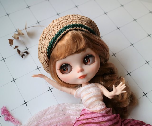 ブライス 帽子 小さな人形 ウェン チンフェン ベレー帽 小葉