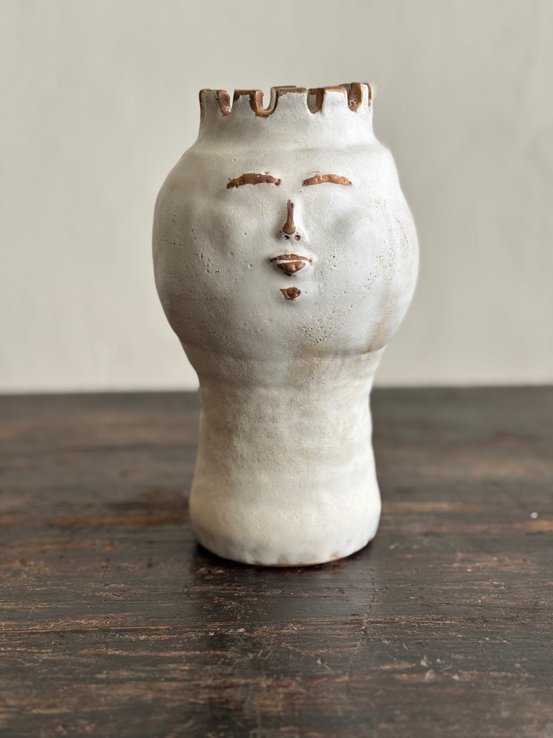 Faces Places Series Flower Arrangement 001 - Pottery & Ceramics - Pottery White