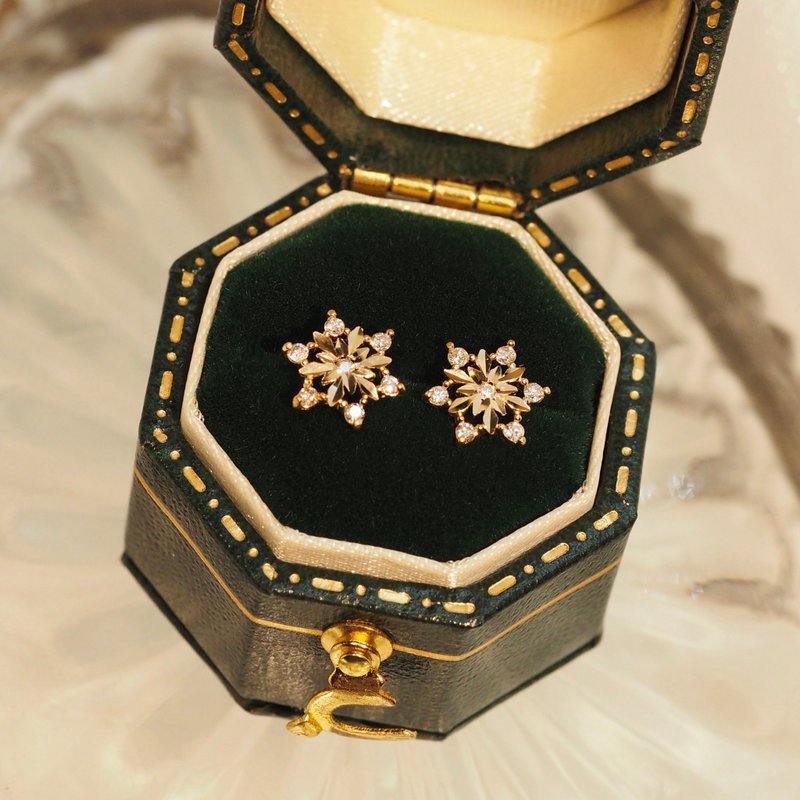 18K金鑽石綻放耳環18K Gold Diamond Astro Bloom - 耳環/耳夾/耳骨夾 - 貴金屬 