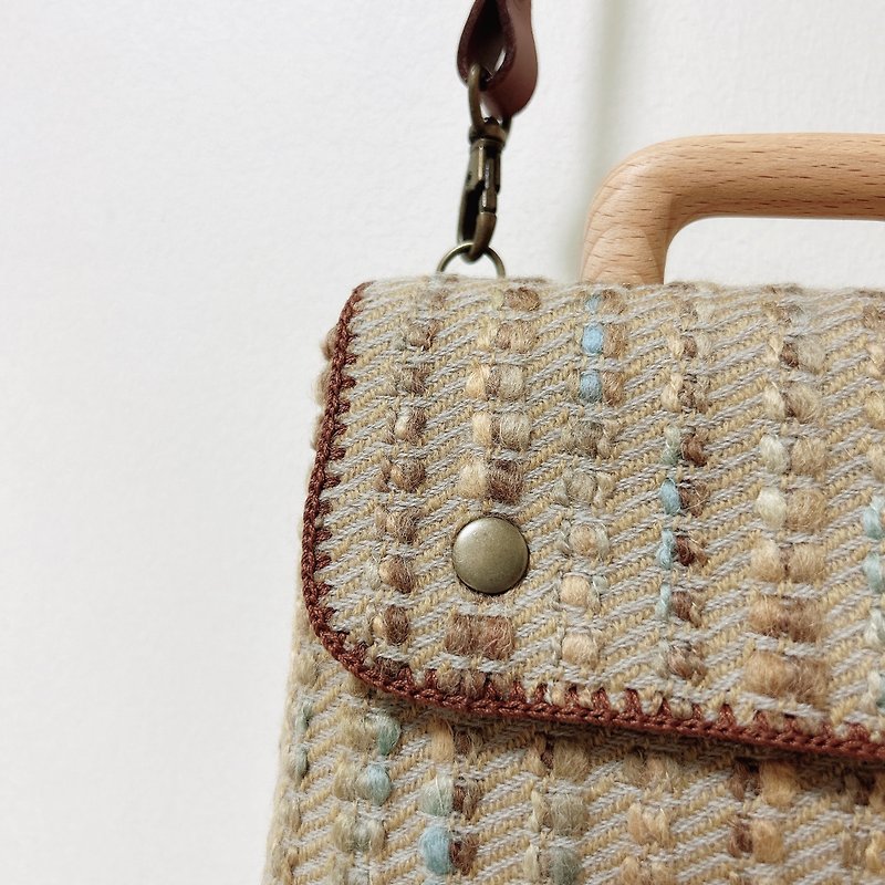 mini bag _ coco brown wool Tweed - Handbags & Totes - Other Materials Gold