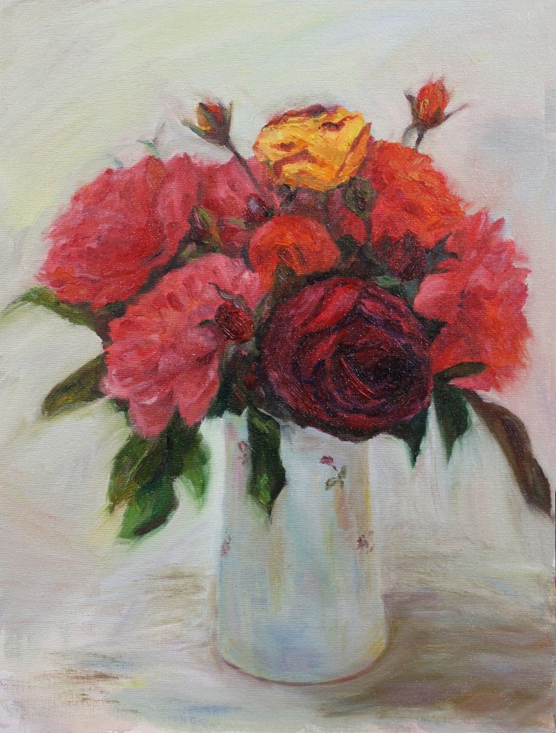 Flowers original oil painting - Wall Décor - Other Materials 