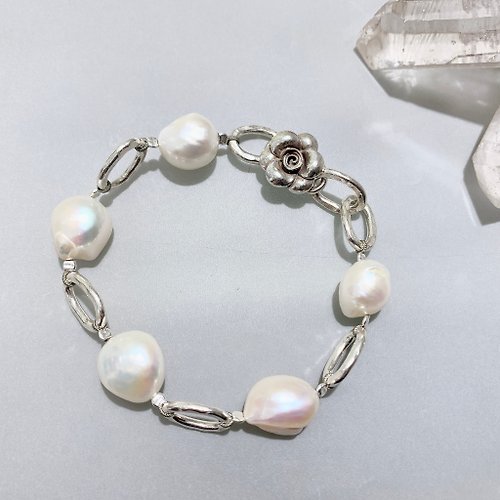 Ops手工飾品設計 Ops Pearl Silver Bracelet-珍珠/925純銀/限定/變形珍珠