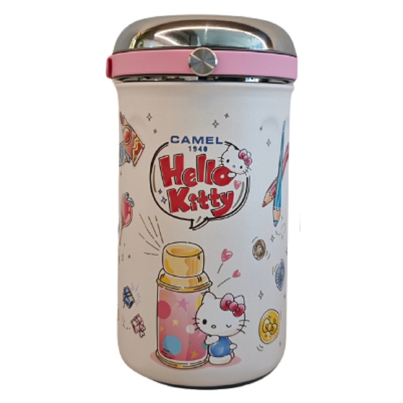 Beige Hello Kitty 1.0L Stainless Steel Insulated Rice Kettle with 0.7L Glass Container and Canvas Bag - Vacuum Flasks - Other Materials Multicolor