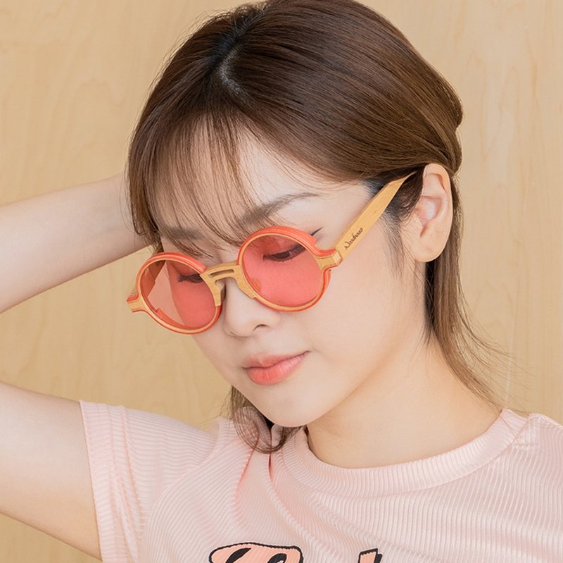 BENDER-CL (Pink Veneer) , Handmade Wooden Sunglasses - แว่นกันแดด - ไม้ สึชมพู