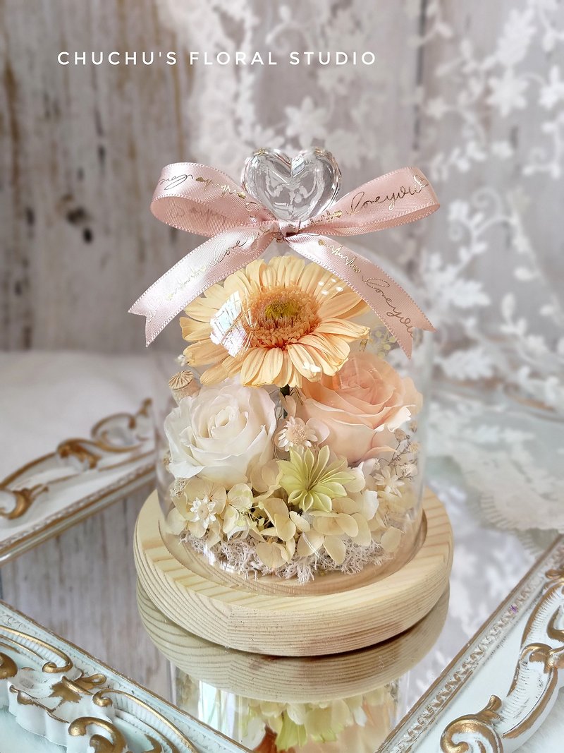 Preserved flower dried flower preserved flower bell jar preserved flower glass shade sun flower small sunflower - Dried Flowers & Bouquets - Plants & Flowers 