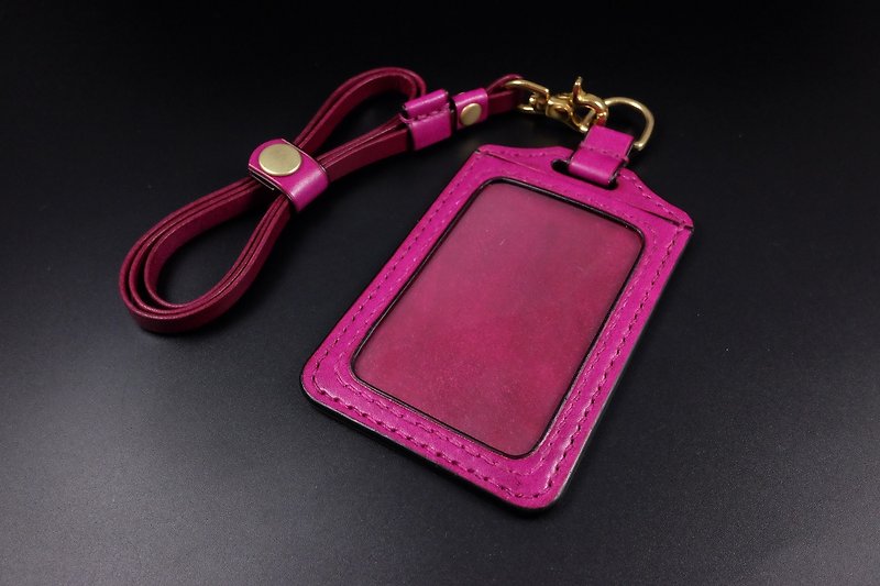 [KH] Hand Dye Rose - Straight Document Cover (Card, Travel Card, ID Card Holder) - ID & Badge Holders - Genuine Leather Red