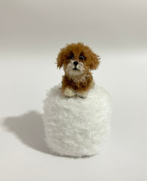 HeyMiniToysnVINTAGE Miniature realistic maltipoo Teddy dog custom pet for doll Blythe dog replica